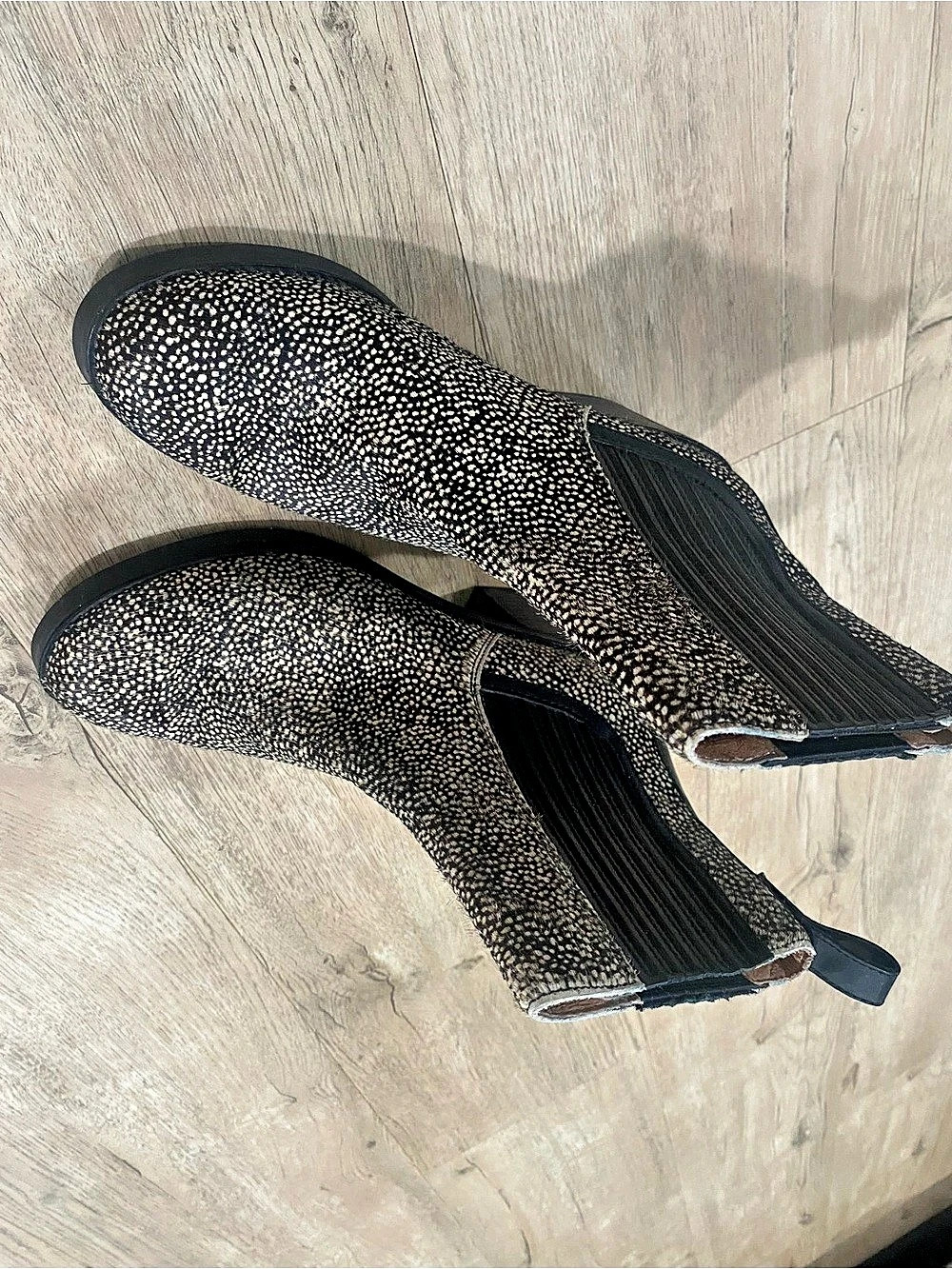 UGG Animal Print Heeled Ankle Boots